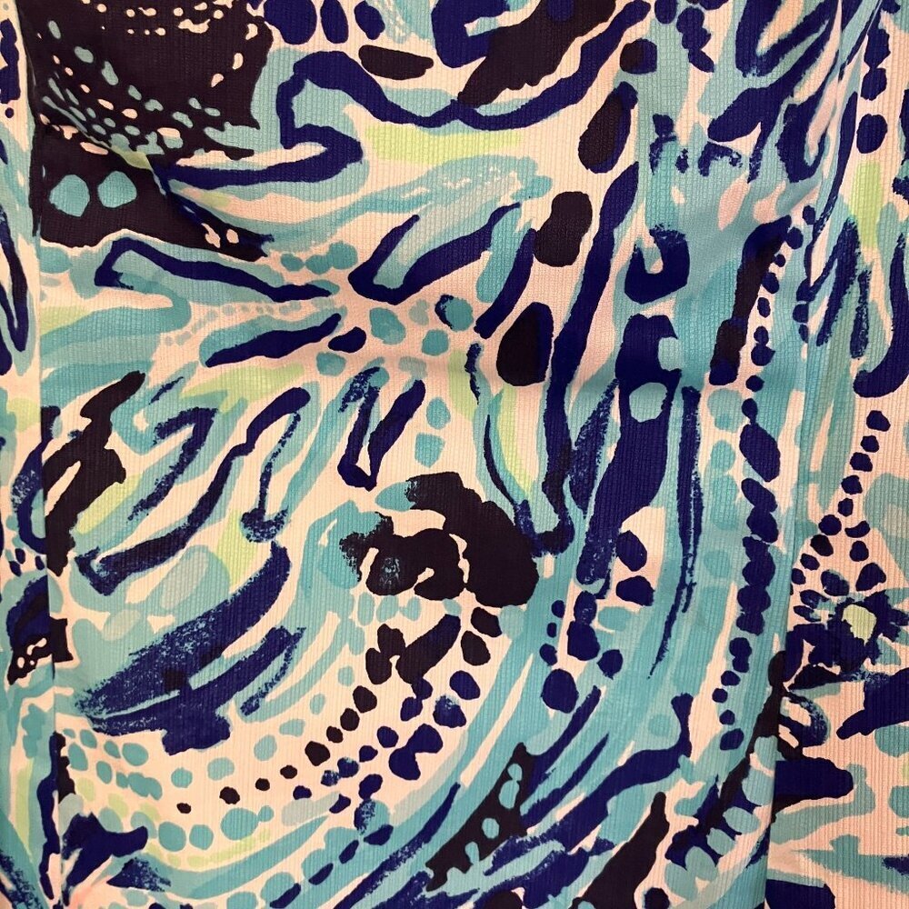 Lilly Pulitzer Womens Mila Crash The Bash Wave Shift Dress Size 8 Blue SP EXC - Picture 5 of 12